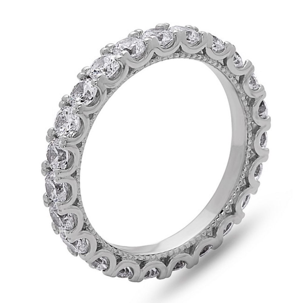 925 Eternity Wedding Band Ring  AAA Quality 3mm CZ